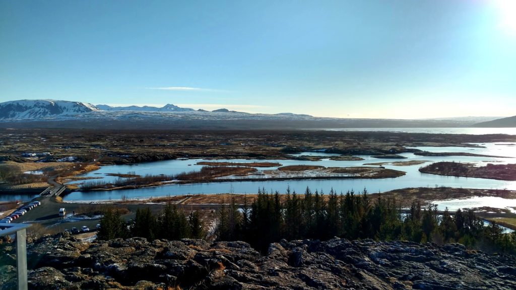 Widok z parku narodowego Pingvellir na Islandii