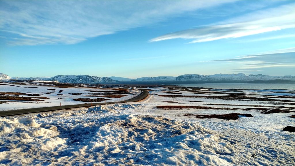 Islandia Widok na drogę Golden Circle