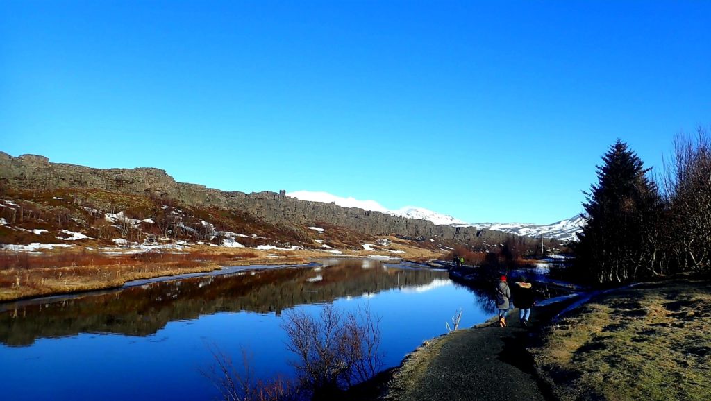 Widok z parku narodowego Pingvellir na Islandii