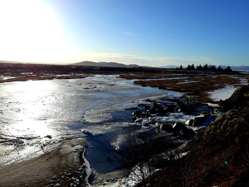 Widok z parku narodowego Pingvellir na Islandii