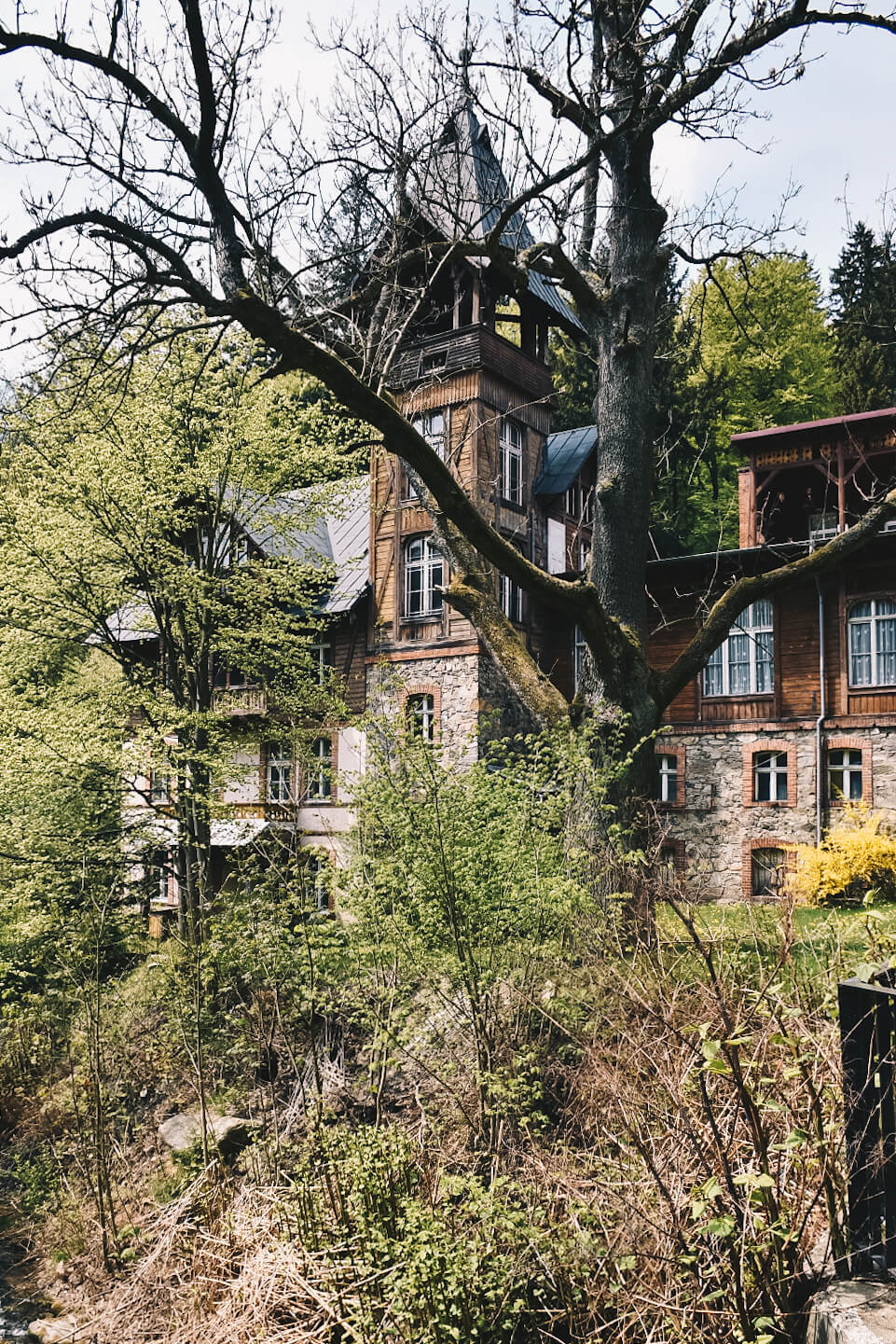 Międzygórze, Stylowy drewniany dom.