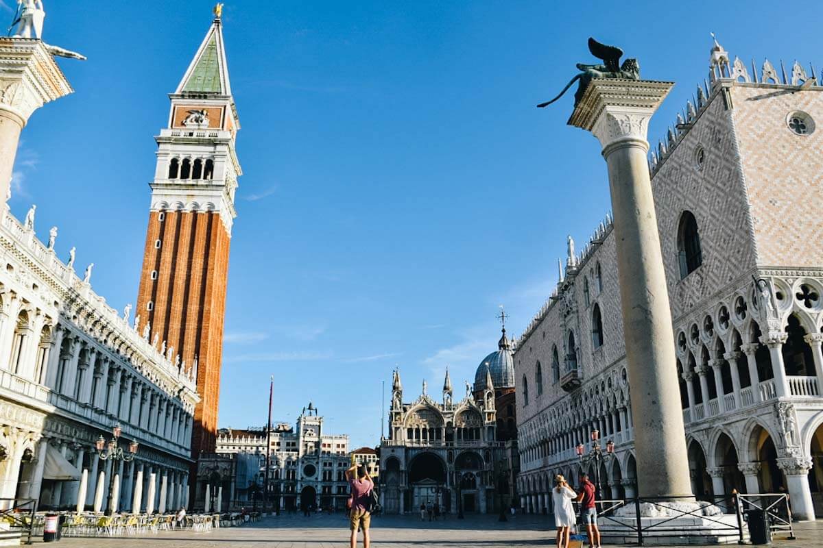 Prawie pusty plac św. Marka Wenecja.