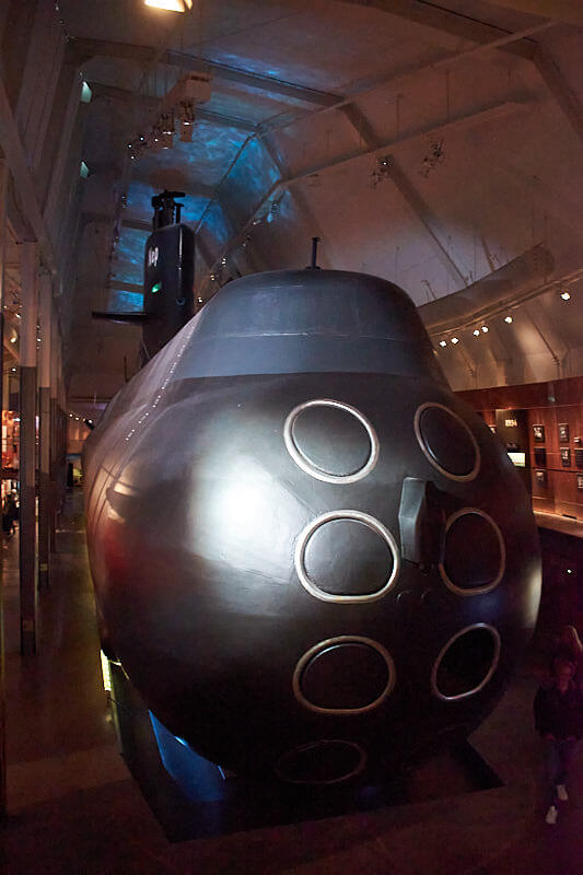 Łódź podwodna w Muzeum Morskim.