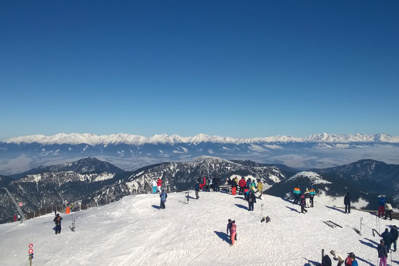 Chopok - widok na Tatry Wysokie.